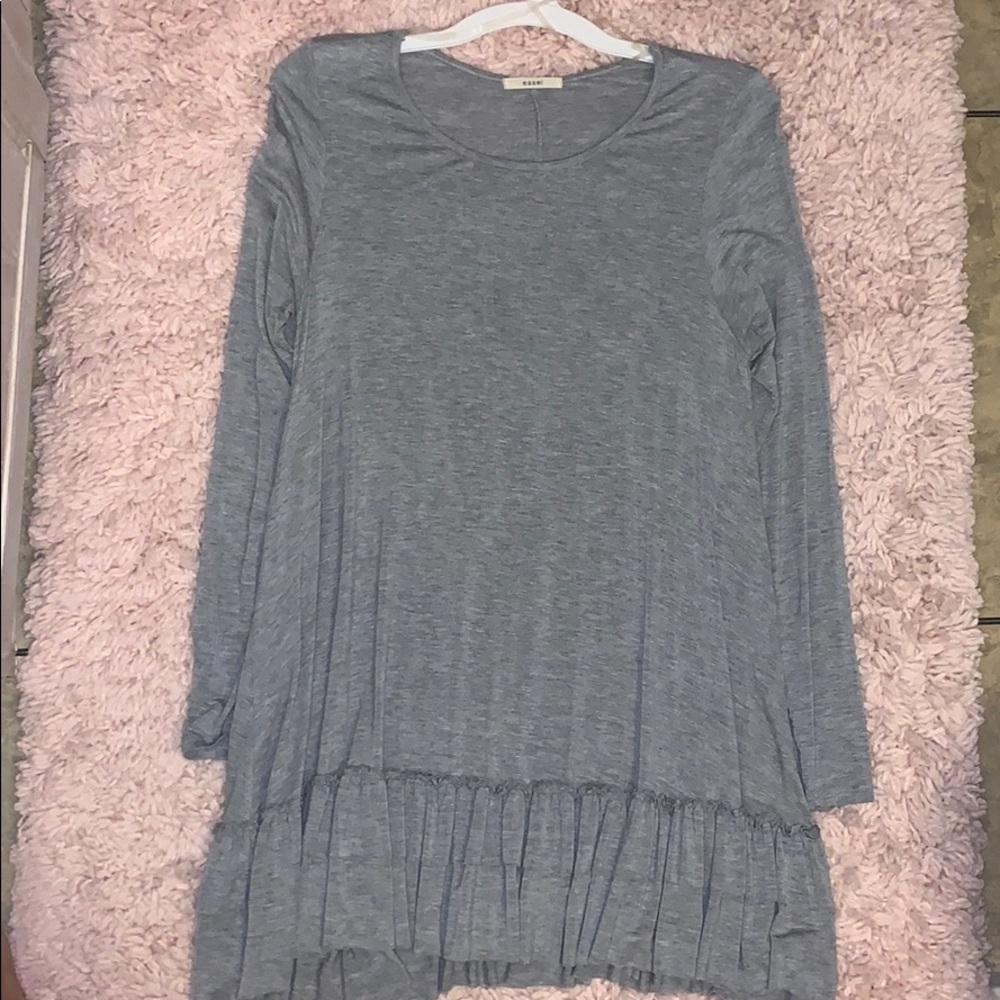 Long sleeve ruffle tunic shirt